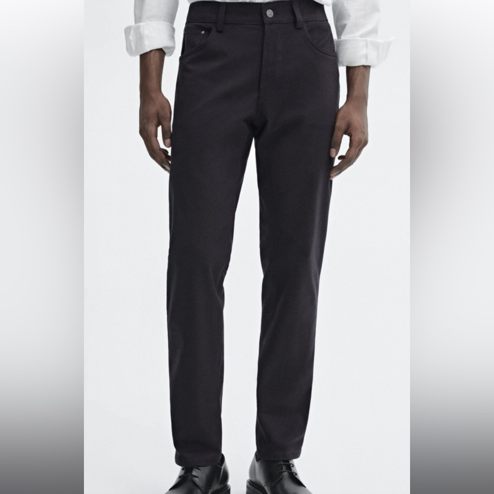 Massimo Dutti COTTON BLEND TAPERED FIT JEANS. Black size 34. NWT